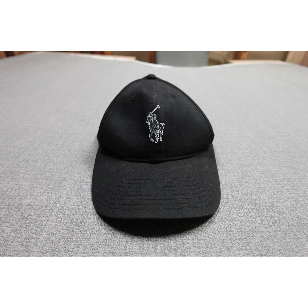 Polo Ralph Lauren Performance Strap Back Mens One Size Black Pony Logo Cotton